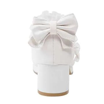 LUXMAX Women Kawaii Mid Block Heel Mary Jane Pumps 5cm