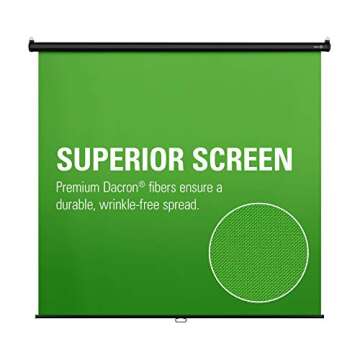 Elgato Green Screen MT - Wall-Mounted Retractable Chroma Key Backdrop with Wrinkle-Resistant Fabric for background removal for Streaming, Video Conferencing, on Instagram, TikTok, Zoom, Teams, OBS