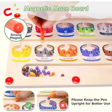 Aokehy Magnetic Color and Number Maze for Kids 3+