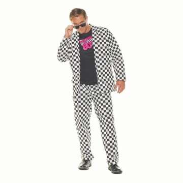 Valley Dude Costume Men's 80's Checkered Suit for Parties