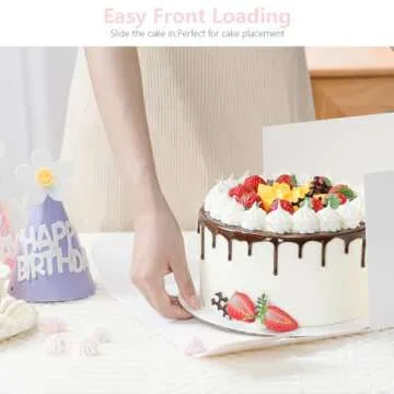 Vorfre 3 Pack Cake Boxes, 12x12x8 Inch Tall Cake Box with Window, White Square Cake Boxes with Cake Boards, Disposable Cardboard Bakery Boxes for Cake Pastry Donuts Pies Cookies Wedding Birthday Party