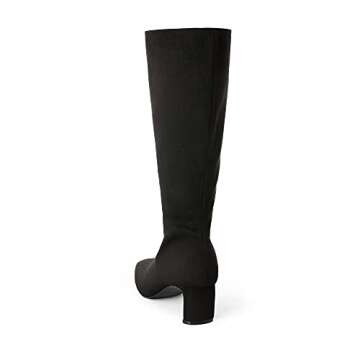 DREAM PAIRS Women's DKB211 Chunky Heel Knee High Boots Suede Fashion Fall Boots,Black, Size 8