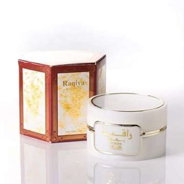 Bakhour Raqiya - 18 Tablets I Warm Arabian Hospitality | Sparkling Vivacious Elegance Offered by Bergamot, Ambroxan, Grapefruit Cedarwood, & Timeless Agarwood with Musk Perfumes I by Rasasi