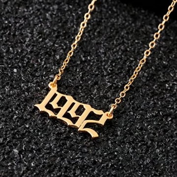 Gold Birth Year Necklace for Women | M MOOHAM Jewelry