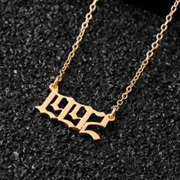 Gold Birth Year Necklace for Women | M MOOHAM Jewelry