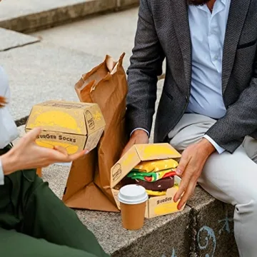 Funny Burger Socks Box for Women Mom Teen Girls - Funny Gifts Hamburger Fun Novelty Funky Crazy Silly Cool Cute Food Socks-Mothers Valentines Day Birthday Gag Christmas Gifts Stocking Stuffers