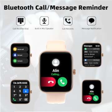 MVEFOIT Smart Watch for Calls & Health Tracking, Stylish Fitness Watch