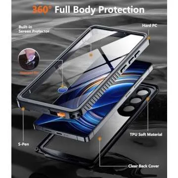 Temdan Waterproof Case for Samsung Galaxy S25 Ultra