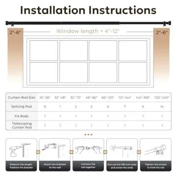 Zeerobee Curtain Rods for Windows 32 to 144, 1 Inch Heavy Duty Drapery Rods with Adjustable Length, Outdoor Modern Curtain Pole with Simple End Caps, 32"-144", Gold
