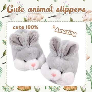 Caramella Bubble Classic Bunny Slippers for Women Funny Animal Novelty Slippers for Adults Cute Plush Rabbit Bedroom Slippers