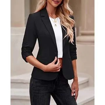 LookbookStore Women's Blazer - Stylish 3/4 Sleeve Design