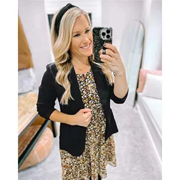 LookbookStore Women's Blazer - Stylish 3/4 Sleeve Design