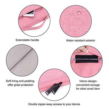 iCasso Compatible with MacBook Pro 16 Inch Case 2019 Release Model A2141 Bundle 5 in 1, Hard Plastic Case, Sleeve, Screen Protector, Keyboard Cover & Dust Plug Compatible MacBook Pro 16'' - Pink