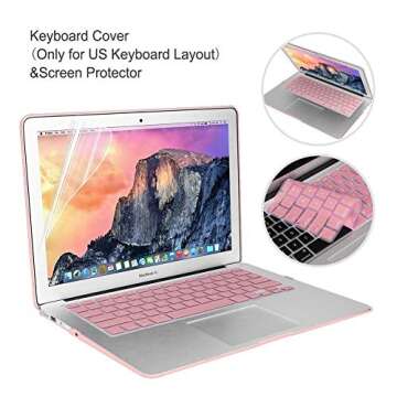 iCasso Compatible with MacBook Pro 16 Inch Case 2019 Release Model A2141 Bundle 5 in 1, Hard Plastic Case, Sleeve, Screen Protector, Keyboard Cover & Dust Plug Compatible MacBook Pro 16'' - Pink