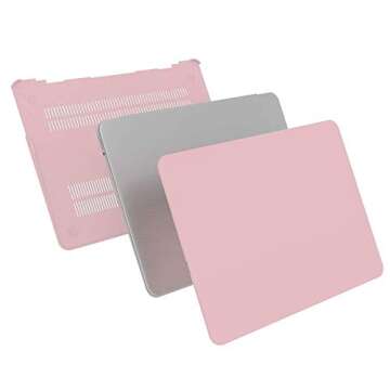 iCasso Compatible with MacBook Pro 16 Inch Case 2019 Release Model A2141 Bundle 5 in 1, Hard Plastic Case, Sleeve, Screen Protector, Keyboard Cover & Dust Plug Compatible MacBook Pro 16'' - Pink