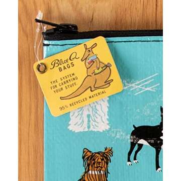 Blue Q Zipper Pouch for Dog Lovers - Eco-Friendly & Fun