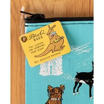 Blue Q Zipper Pouch for Dog Lovers - Eco-Friendly & Fun