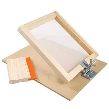 Caydo 27 Pieces Screen Printing Starter kit Include 8 x 10 Inch Silk Screen Printing Frame with 110 White Mesh, Screen Frame Butterfly Hinge Clamp and Tools for Screen Printing