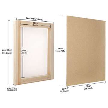 Caydo 27 Pieces Screen Printing Starter kit Include 8 x 10 Inch Silk Screen Printing Frame with 110 White Mesh, Screen Frame Butterfly Hinge Clamp and Tools for Screen Printing
