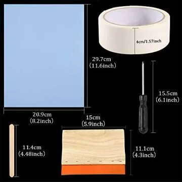 Caydo 27 Pieces Screen Printing Starter kit Include 8 x 10 Inch Silk Screen Printing Frame with 110 White Mesh, Screen Frame Butterfly Hinge Clamp and Tools for Screen Printing