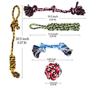 Youngever 8 Durable Dog Chew Toys, Puppy Toys, Dog Rope Toys Value Pack, Puppy Teething Toys for Small and Medium Dogs