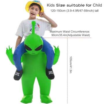 Double Couple Inflatable Alien Dinosaur Costume for Adults and Kids