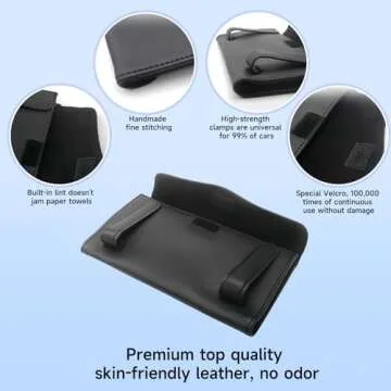 Car Tissue Holder - Tissue Holder for Car with High-End Lotion Facial Tissues,Car Napkin Holder,Napkin Holder for Car,Car Visor Tissue Dispenser,Leather Tissue Holder in car - Sun Visor Accessory.