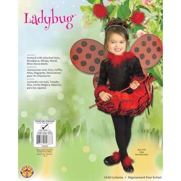 Rubie's girls Deluxe Toddler Ladybug Costume, One Color, Small