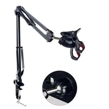 AceTaken 33'' Articulating Arm Phone Mount Stand for Baking Crafting Demo Videos/Live Streaming (Compatible with 4-6.5'' Screen Smartphone)