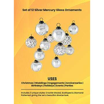Vintage Mercury Glass Ornaments Set for Your Holiday Decor