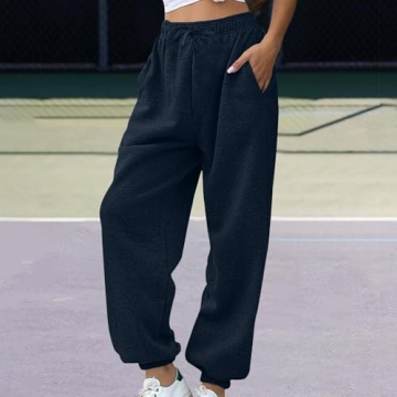 Stylish Womens Fleece Sweatpants with Pockets 2024