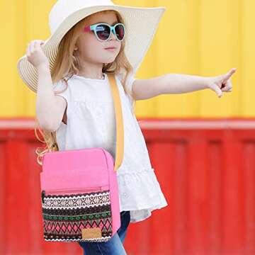 Kemy's Small Canvas Crossbody Bag for Teen Girls, Lightweight Messenger Shoulder Bags Cross Body Pur...