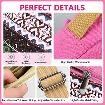 Kemy's Small Canvas Crossbody Bag for Teen Girls, Lightweight Messenger Shoulder Bags Cross Body Purse for Girls and Women