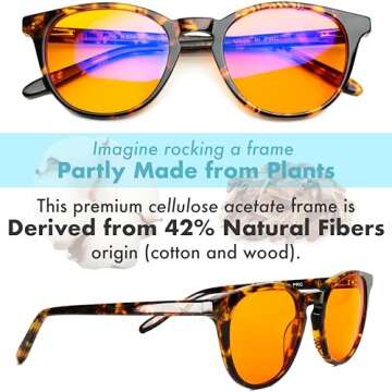 Orange Blue Light Blocking Glasses for Better Sleep - 99.5% Blue Light Glasses for Women Men - Amber...