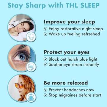 Orange Blue Light Blocking Glasses for Better Sleep - 99.5% Blue Light Glasses for Women Men - Amber Orange Blue Blocker Glasses - Migraine Glasses - Gaming Glasses - fl 41 Light Sensitivity Blockers