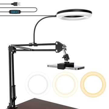 MagLoop Overhead Camera Mount with Ring Light - 6'' Adjustable Arm for Content Creators