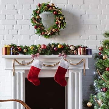 16 Feet Gold Wooden Bead Garland for Holiday Decor