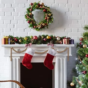 16 Feet Gold Wooden Bead Garland for Holiday Decor