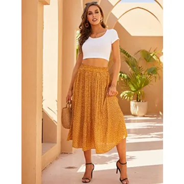 Chigant Boho Floral Maxi Skirt for Women - Versatile Style