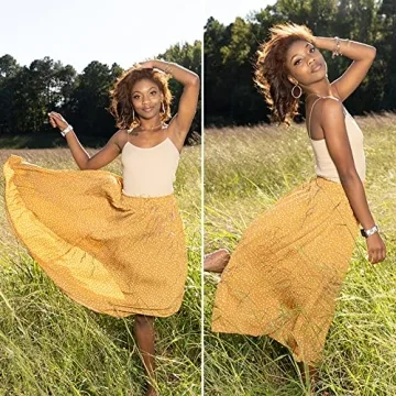 Chigant Boho Floral Maxi Skirt for Women - Versatile Style