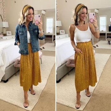 Chigant Boho Floral Maxi Skirt for Women - Versatile Style