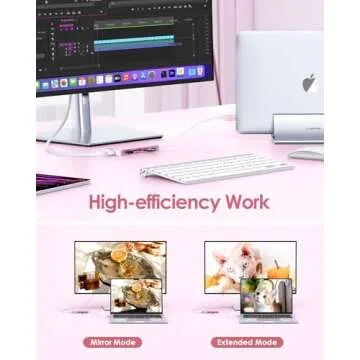 LENTION USB C Hub with 4K HDMI, 3 USB 3.0, SD/Micro SD Card Reader Compatible 2023-2016 MacBook Pro, New Mac Air/Surface, Stable Driver Certified Multi-Port Adapter (CB-C18, Rose Gold)