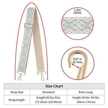 ZOOEASS Wide Shoulder Strap Adjustable Replacement Belt Guitar Style Crossbody Bag Handbag Strap Multicolor Canvas Straps(wide:1.97"(5CM)) (Color20)