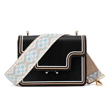 ZOOEASS Wide Shoulder Strap Adjustable Replacement Belt Guitar Style Crossbody Bag Handbag Strap Multicolor Canvas Straps(wide:1.97"(5CM)) (Color20)