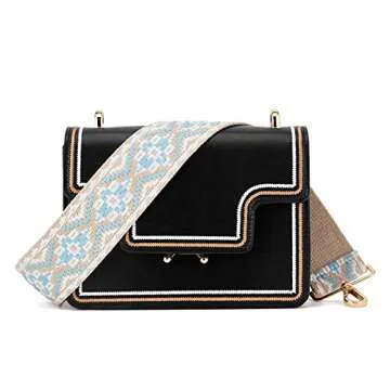 ZOOEASS Wide Shoulder Strap Adjustable Replacement Belt Guitar Style Crossbody Bag Handbag Strap Multicolor Canvas Straps(wide:1.97"(5CM)) (Color20)