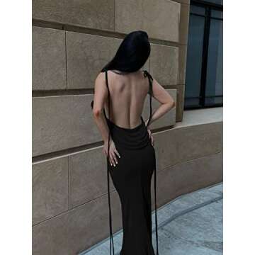 Plilima Spaghetti Strap Bodycon Dress in Black XL