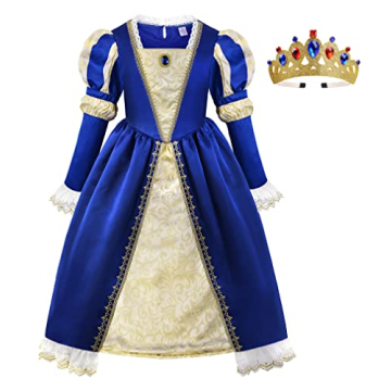 ReliBeauty Medieval Costume Girls Renaissance Princess Queen Costume for Girls Dress up 120