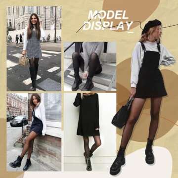 Delcast Women Fleece Lined Tights,Fishnets Patterned Fake Translucent Warm High Waisted Pantyhose Sheer thick Winter Tights