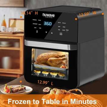 NUWAVE Brio 15.5 Qt Air Fryer Oven - Family Size