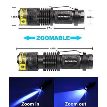 DARKBEAM UV 365nm Light Wood's lamp Blacklight Ultraviolet Flashlight LED Portable Mini Handheld Torch Detector for Dog Urine Pet Stains 370nm Anti-counterfeiting Identification, Resin Curing